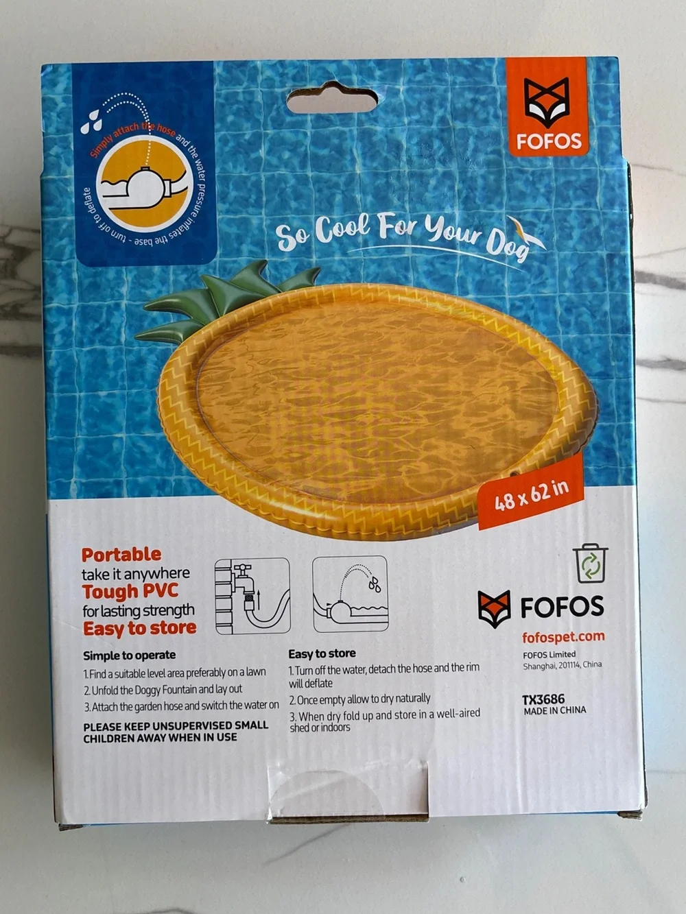 FOFOS | Dog Sprinkler Splash Pad Mat 48